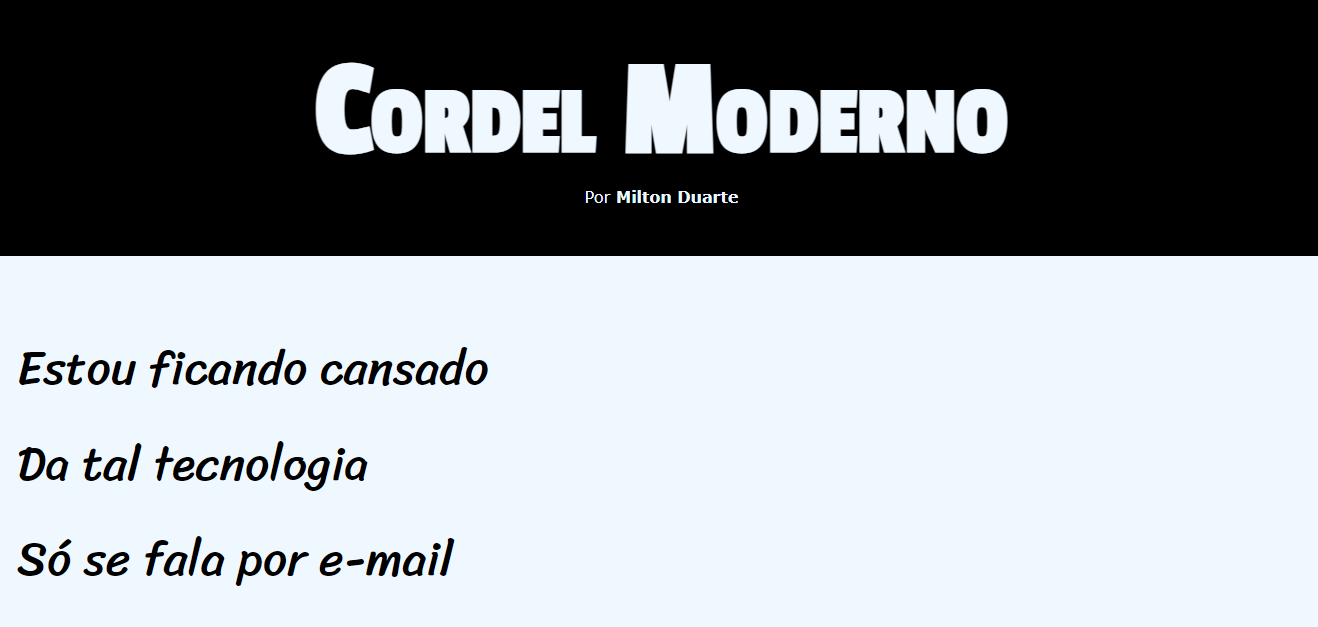 projeto cordel Moderno